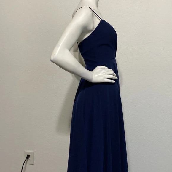 Brideside "NEW" Navy Blue Kat Sweetheart V-Neck Sleeveless Maxi Dress Size 0 - Picture 4 of 10